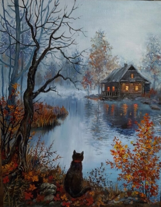 Painting titled "Нирвана" by Tatiana Moskaleva, Original Artwork, Oil