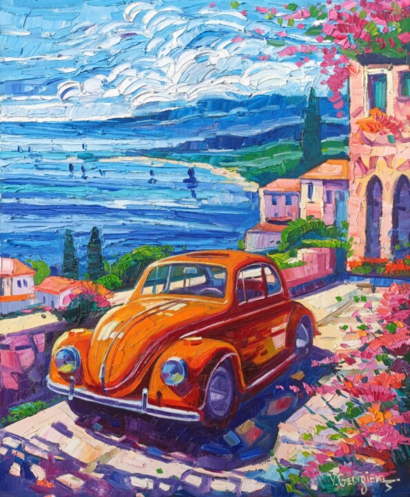 Memories of Summer with my Maggiolino 绘画, 23.6x19.7 in