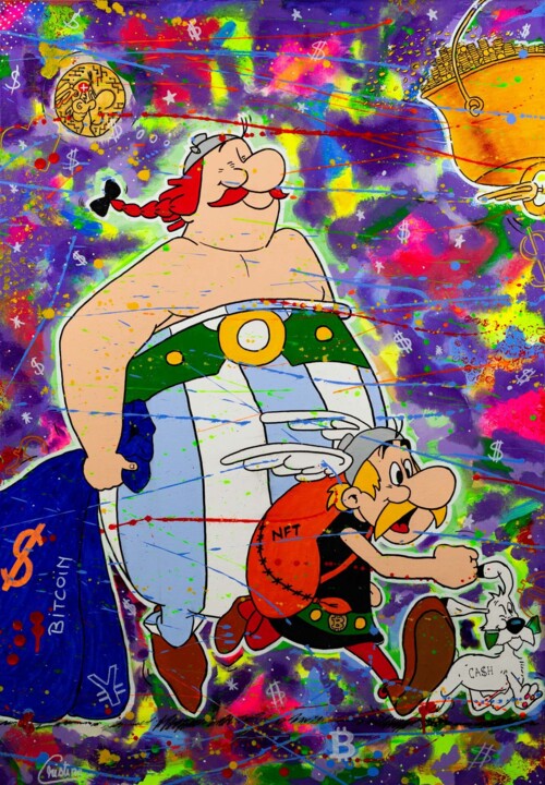 Painting titled "''Get rich fast gen…" by Cristina Popart, Original Artwork, Acrylic Mounted on Wood Stretcher frame