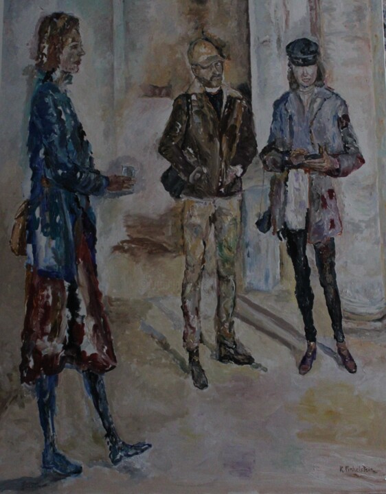 Painting titled "Vernissage 1" by Karen Finkelstein, Original Artwork, Oil