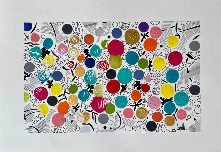 Painting titled "24072 Diversité" by Pascal Cavalli, Original Artwork, Acrylic
