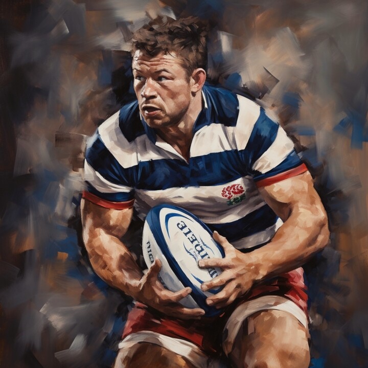 Rugby # 12 绘画, 11.8x11.8 in