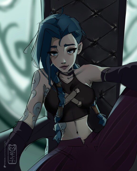 数字艺术 标题为“Jinx” 由Nina Amelia Milke, 原创艺术品, 2D数字工作