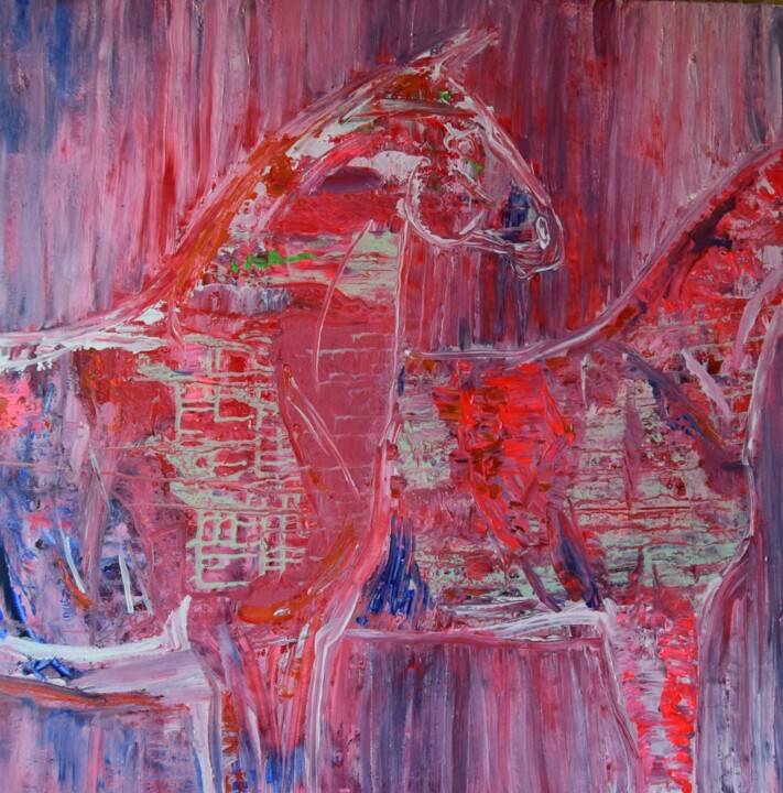 2 CABALLOS AMISTAD 2# 绘画, 39.4x39.4 in