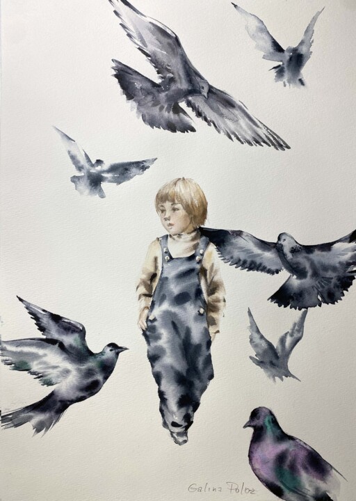 绘画 标题为“Walk” 由Galina Poloz, 原创艺术品, 水彩