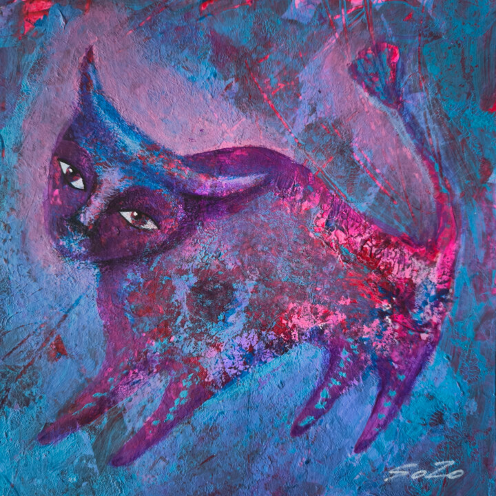 Symbolic Bull 绘画, 6.3x6.3 in