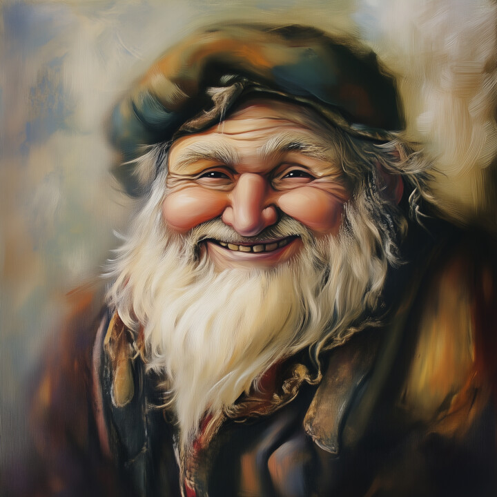 数字艺术 标题为“Smiling Dwarf Remem…” 由Alberto Capitani, 原创艺术品, AI生成的图像