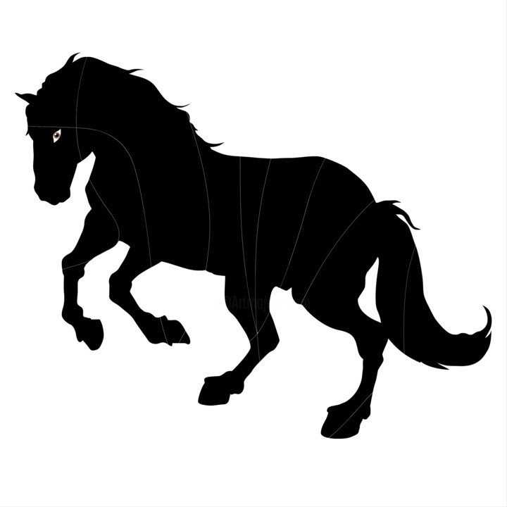 A silhouette of a horse Dijital Sanat