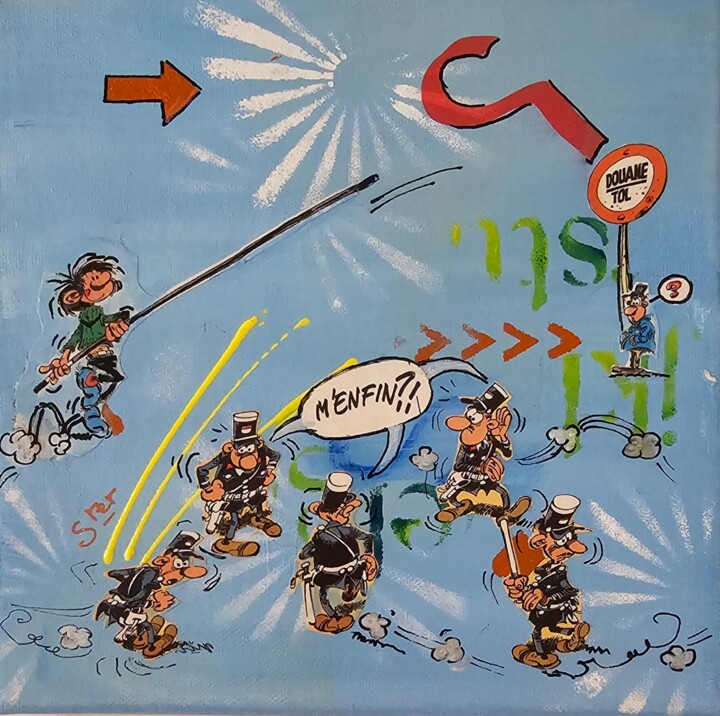 Gaston Lagaffe...m'enfin! 绘画, 7.9x7.9 in