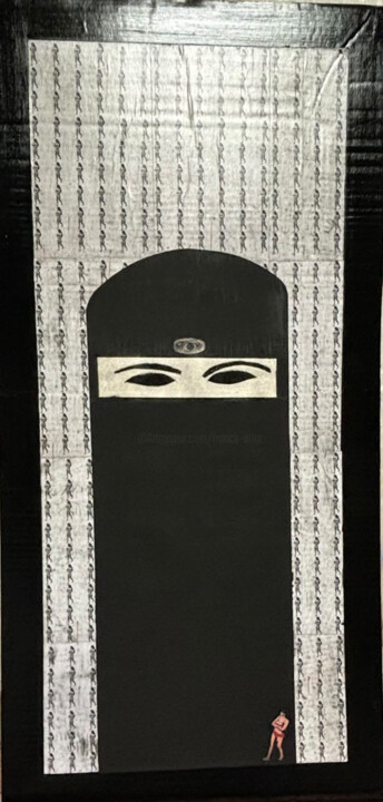 Painting titled ""Héroïque "" by Franck.A, Original Artwork, Acrylic Mounted on Cardboard
