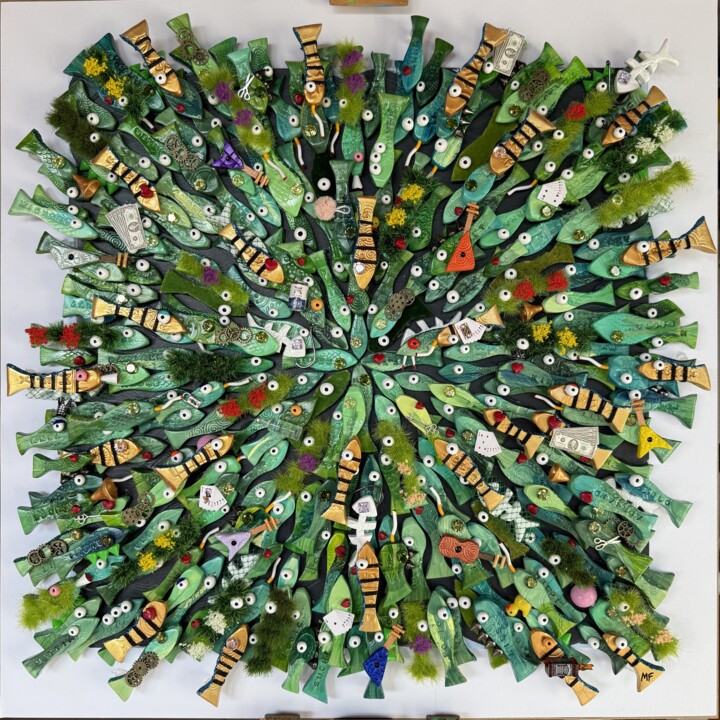 Painting titled "Erba del Vicino" by Michael Fantozzi, Original Artwork, Acrylic Mounted on Wood Stretcher frame
