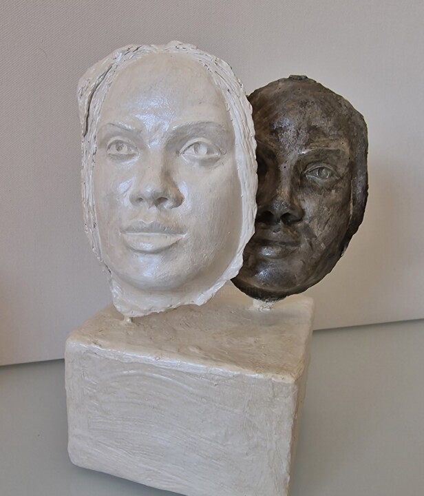 Doppio volto Scultura, 10,6x5,5 in