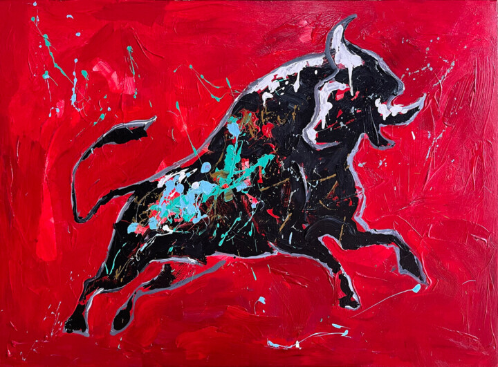 Red Fury 绘画, 33.9x46.1 in