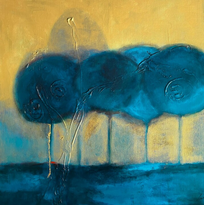 Bleu comme la campagne P202 Painting, 23.6x23.6 in