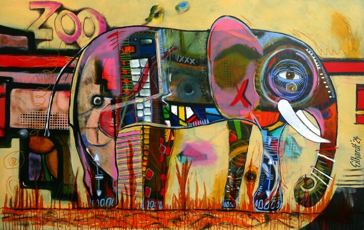 ZOO 绘画, 55.1x86.6 in