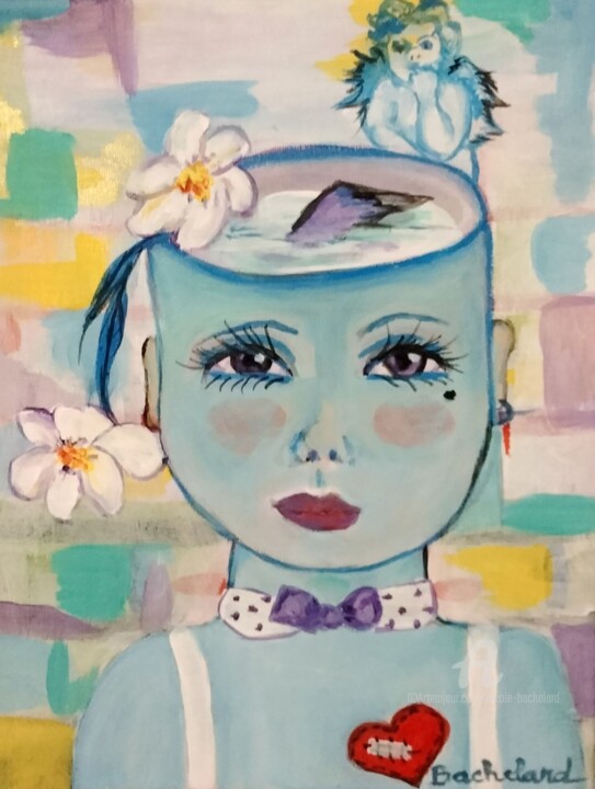 Attention l amour peut être mauvais pour la tête 绘画, 11.8x9.5 in