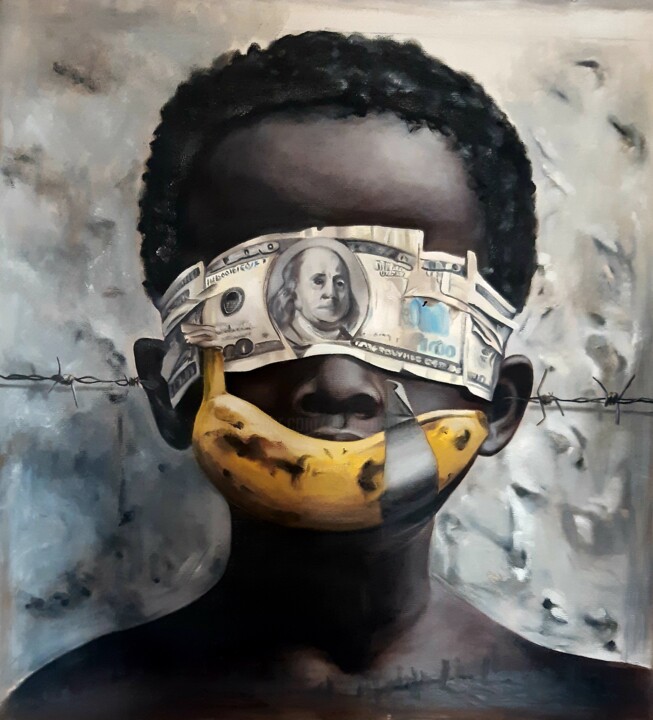 Schilderij getiteld "Il Testimone Silenz…" door Erika Anoardi, Origineel Kunstwerk, Olie Gemonteerd op artwork_cat.