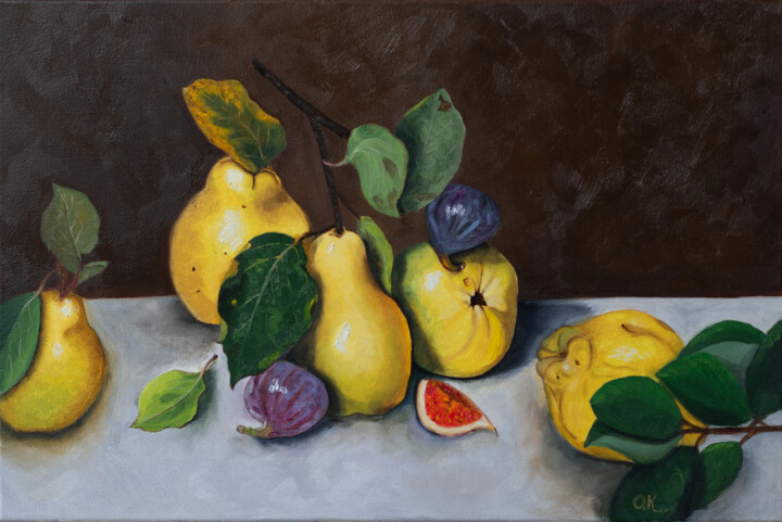 Apple quince 绘画, 15.8x23.6 in