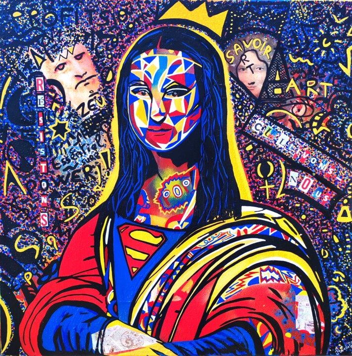 La Joconde Pop Art 绘画, 31.5x31.5 in