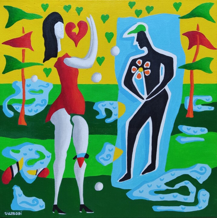 Declaration of love 绘画, 15.8x15.8 in