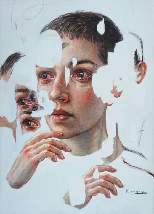 Peering into the silence 绘画, 27.6x19.7 in