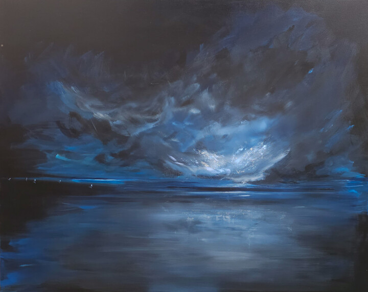 Malerei mit dem Titel "Shades of the night…" von Sophia Kühn, Original-Kunstwerk, Acryl Auf Keilrahmen aus Holz montiert