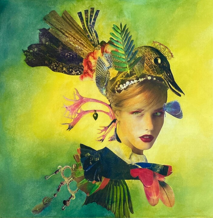 Jeune fille a la greffe Collages, 19,7x19,7 in