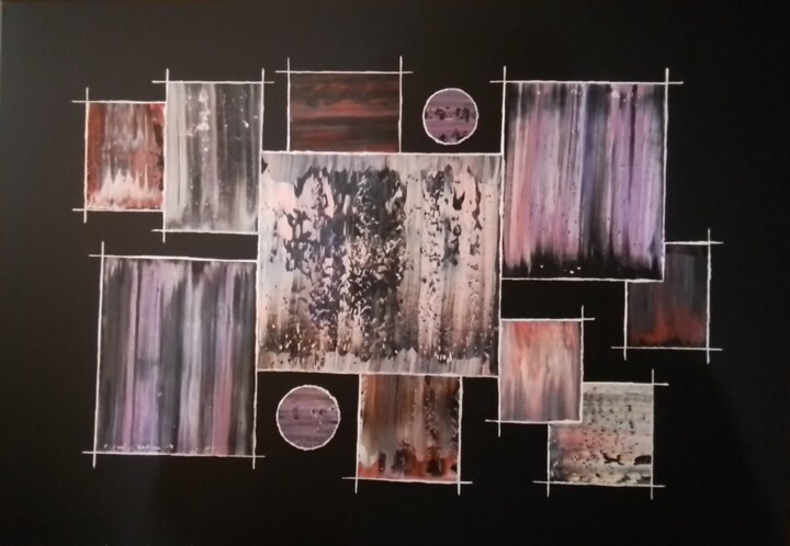 Abstraite 44 Collages, 27.6x39.4 in