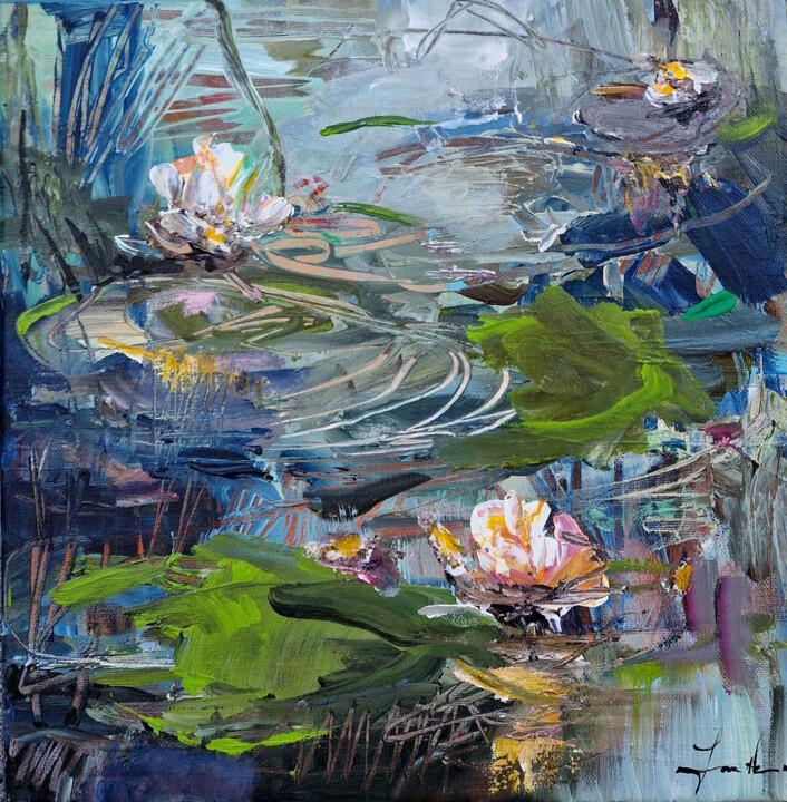 A little water lily pond II Schilderij, 11,8x11,8 in