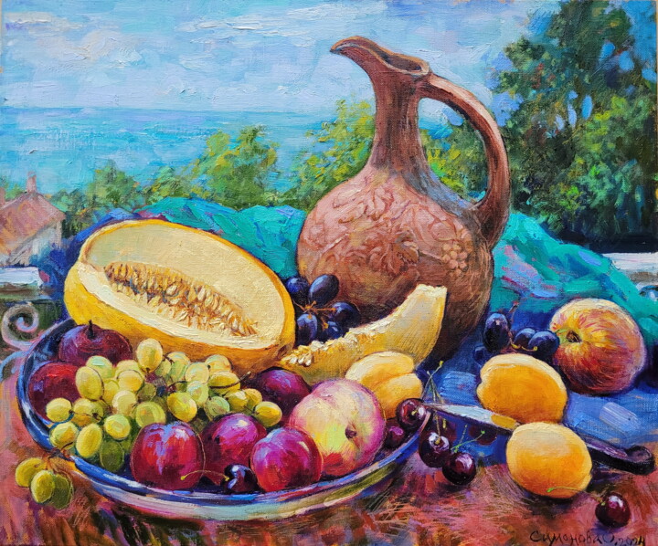Southern Still Life. Study from Nature. Oil Painting 绘画, 19.7x23.6 in