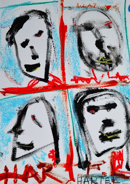 Painting titled "Privacy Windows" by Paul Hartel, Original Artwork, Acrylic Mounted on Cardboard