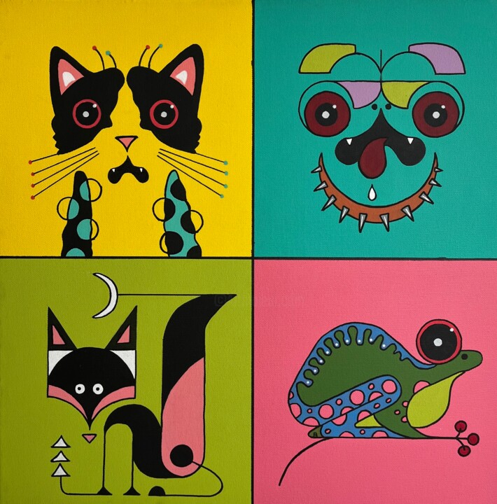 Animals 绘画, 19.7x19.7 in