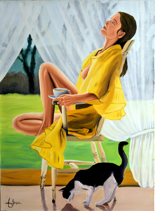 Pause café 绘画, 28.7x21.3 in