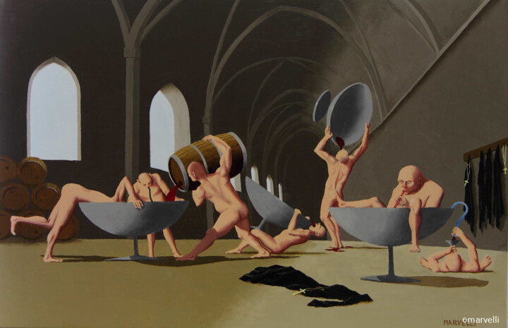Painting titled "After the prayers -…" by Martin Veldhuis (Marvelli), Original Artwork, Oil