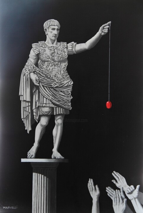 Painting titled "The emperor's favou…" by Martin Veldhuis (Marvelli), Original Artwork, Oil Mounted on Aluminium
