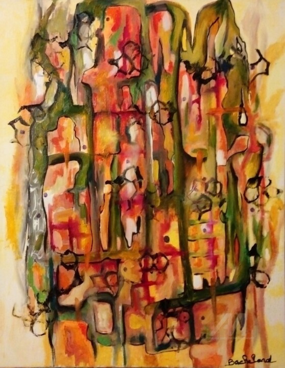 Abstraction d'automne 绘画, 19.7x15.8 in