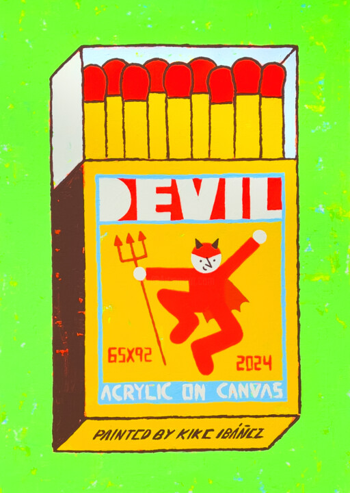 DEVIL Schilderij, 36,2x25,6 in