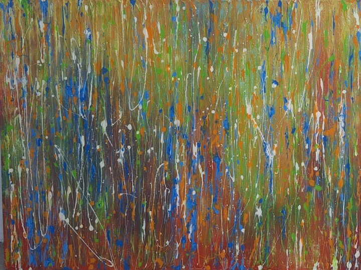 Painting titled "Acrylic abstract pa…" by Dmitrij Butchenko, Original Artwork, Acrylic Mounted on Wood Stretcher frame