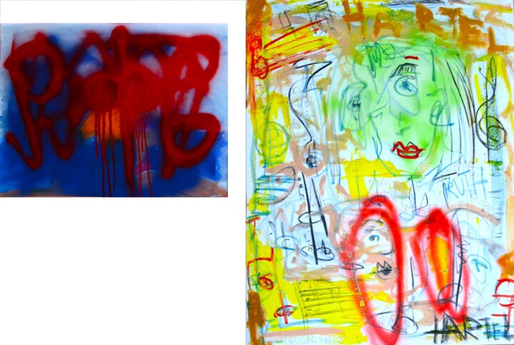 Painting titled "August" by Paul Hartel, Original Artwork, Acrylic Mounted on Wood Stretcher frame