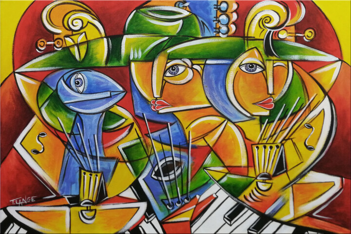 Musical Trio #M300 绘画, 15.8x23.6 in