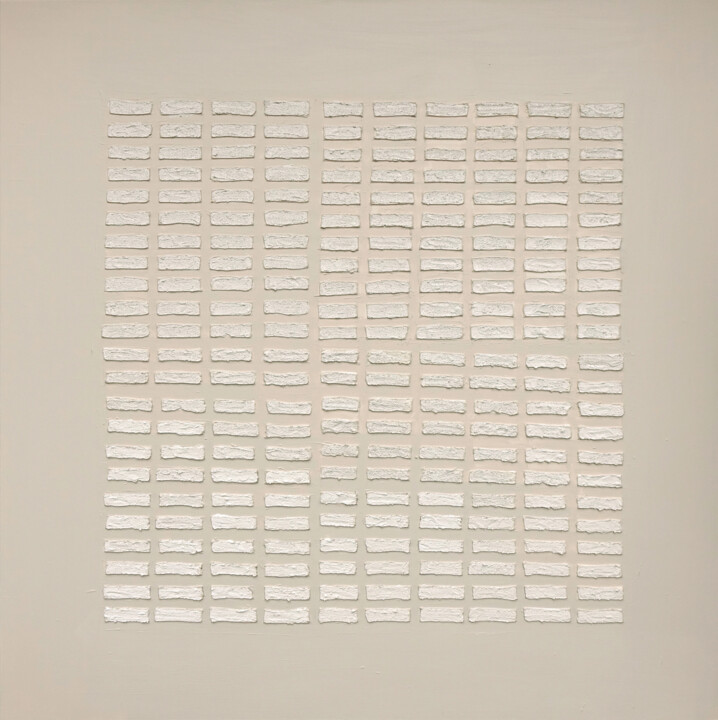 Ζωγραφική με τίτλο "Beige Abstraction" από Wojciech Bąbski, Αυθεντικά έργα τέχνης, Ακρυλικό