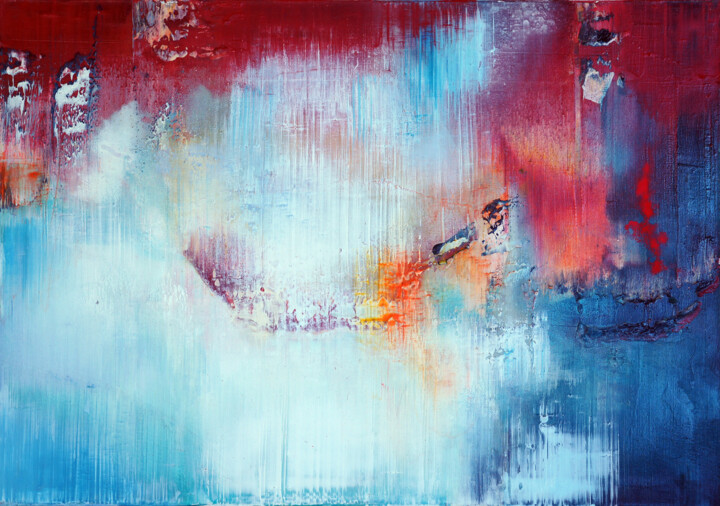 Painting titled "abstract..." by Konstantin Grabowski, Original Artwork, Oil Mounted on Wood Stretcher frame