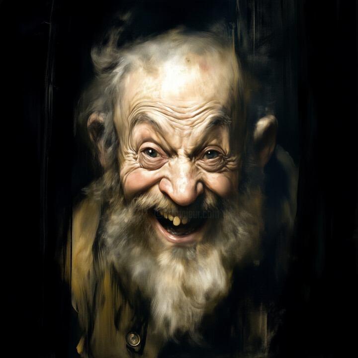 数字艺术 标题为“The Laughing Dwarf’…” 由Alberto Capitani, 原创艺术品, AI生成的图像