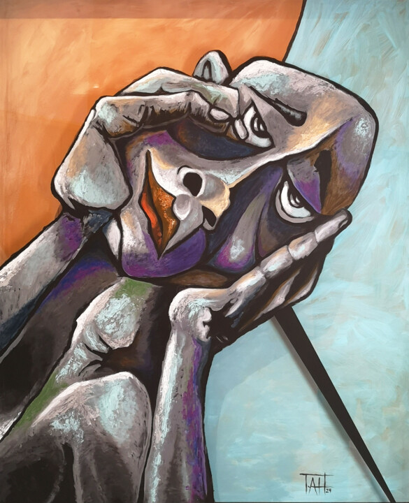 Exhaustion 绘画, 46.5x38.6 in