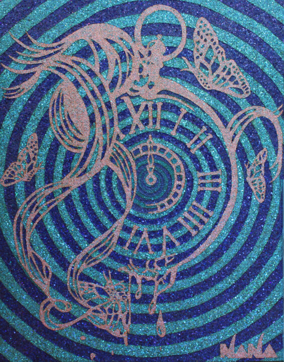 Painting titled "EFEITO BORBOLETA, G…" by Nana Araujo, Original Artwork, Acrylic