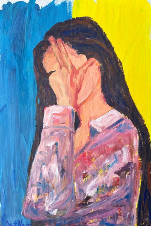 Girl with a guns 绘画, 23.6x15.8 in