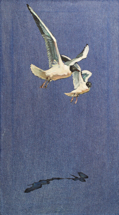 Seagulls 绘画, 17.7x9.8 in
