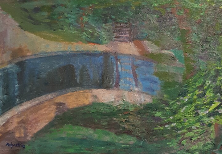 Peinture intitulée "LE CANAL" par Mchartrie, Œuvre d'art originale, Huile