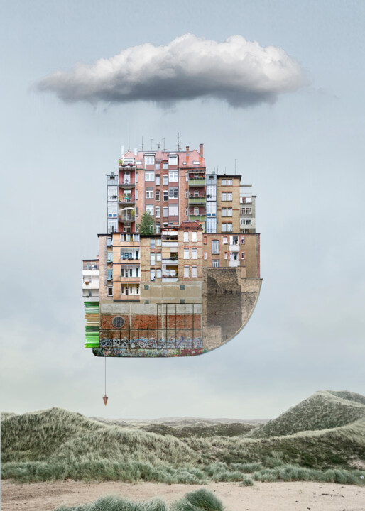 Meine Stadt reist heute zum Meer Arte digitale, 27,6x19,7 in