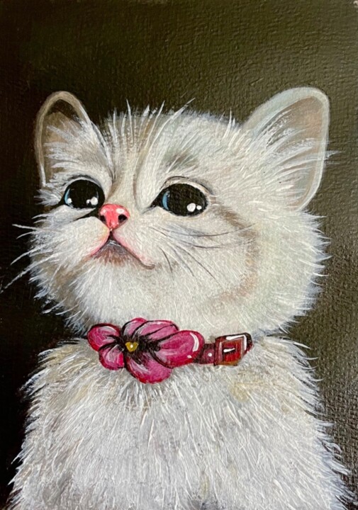 Картина акрилом «Котенок» 绘画, 7.9x5.9 in
